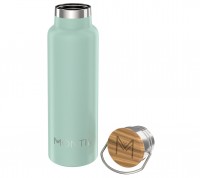 MontiiCo, 600ml - Edelstahl Trinkflasche mit Bambusdeckel