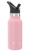 MontiiCo, 350ml - Mini Edelstahl Trinkflasche mit Strohhalmdeckel