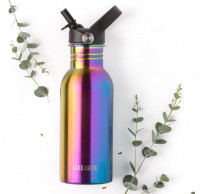 LEKKABOX Go, 500ml - Leichte Trinkflasche aus Edelstahl - Rainbow