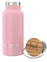 MontiiCo, 350ml - Mini Edelstahl Trinkflasche mit Bambusdeckel